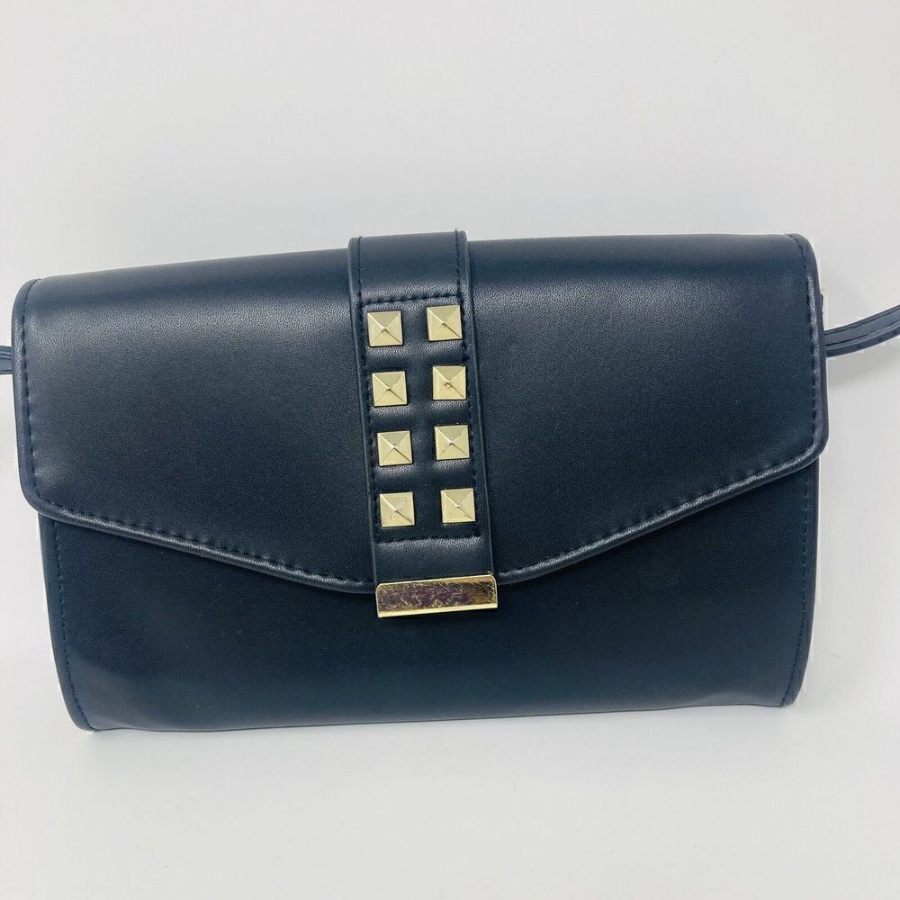 Circus by Sam Edelman Kiera Black Crossbody Handbag Stud Design 8.5”x6”